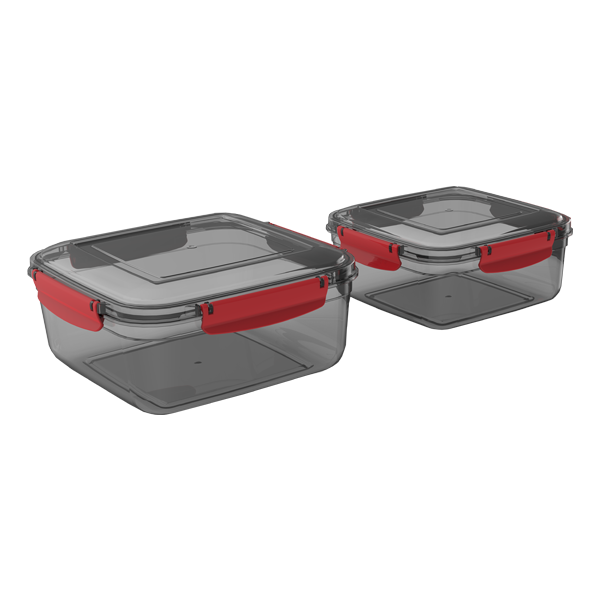 GOLD SQUARE LEAKPROOF STORAGE BOX SET OF 2 (2100-3000 ML)