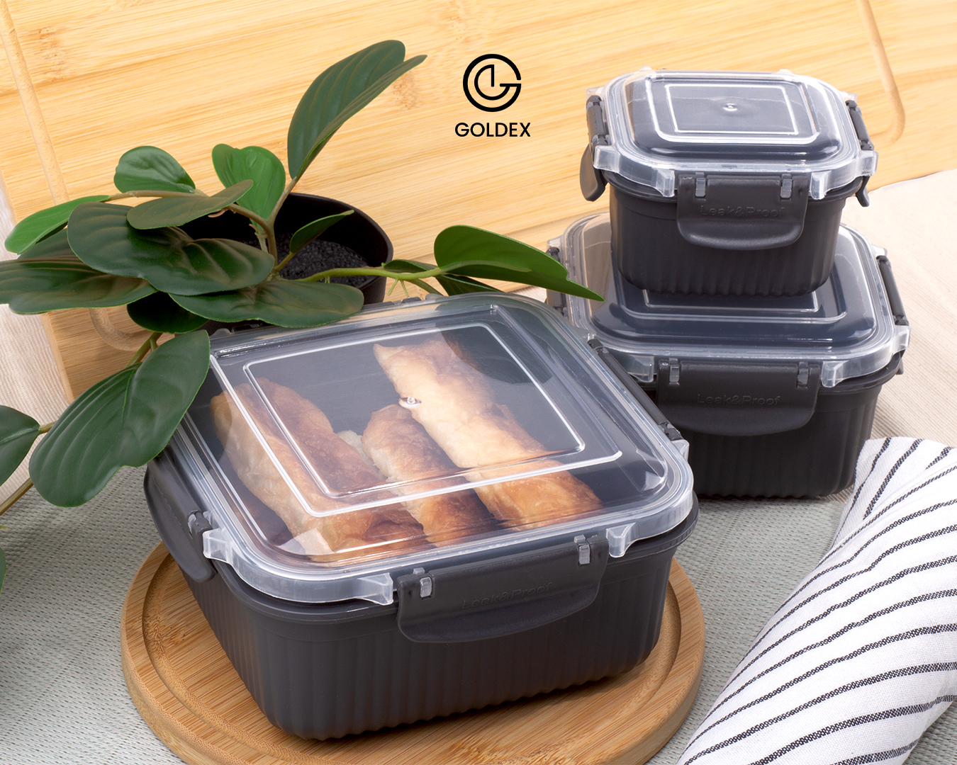 ARMADA SQUARE LEAKPROOF STORAGE BOX SET OF 3 (300-650-1200 ML)