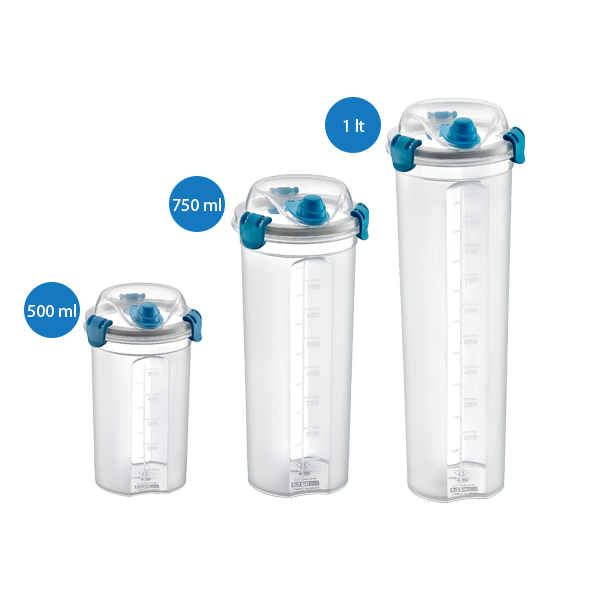 With 3 different options as 500 ml, 750 ml and 1000 ml, it adds a stylish design to your kitchens and saves you time with its usefulness. It is leak-proof thanks to its gasket. 